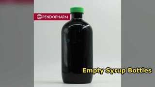 Empty 6oz Black Syrup Bottles 8mm eck